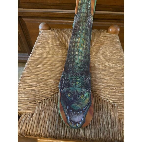 Ralph Marlin 1988 Vintage Crocodile Anima Art Neck Tie  USA - Picture 1 of 9